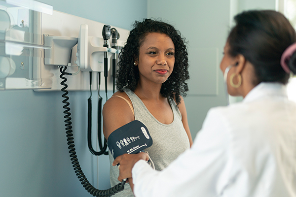 Doctor with patient